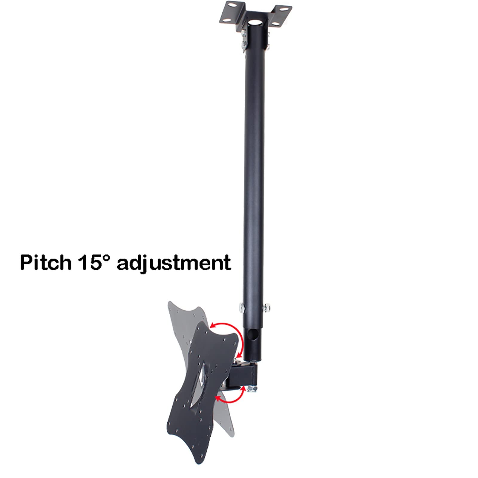 Soporte de techo para TV, soporte inclinable giratorio de movimiento completo, soporte de altura ajustable para televisores de 12 a 32 pulgadas, soporta hasta 90 libras