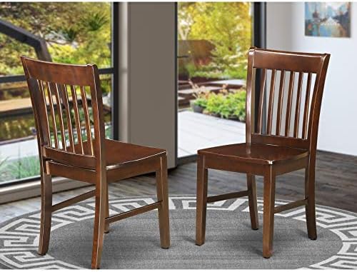 East West Furniture NFC-MAH-W Dining Chairs, Wood Seat