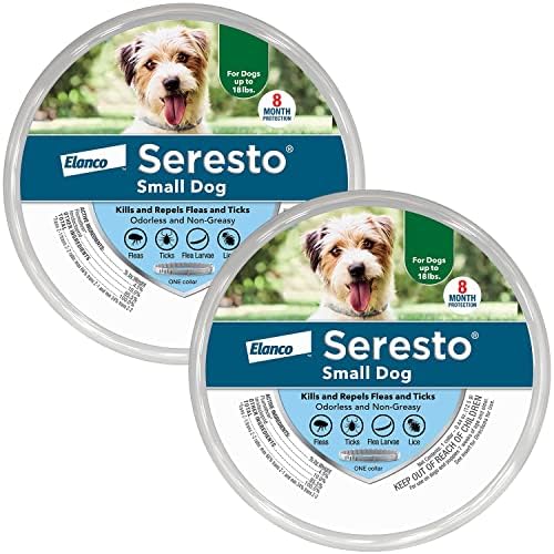 Bayer Animal Health Seresto Flea and Tick Collar for Dogs Small Under 18lbs (2-Pack)