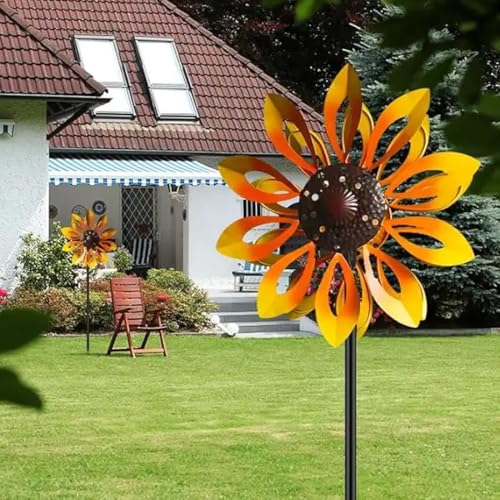 Éclairage LED multicolore pour éolienne solaire de jardin en verre