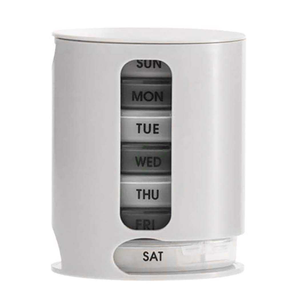 Anjetan 7PCS Round Pill Organizer Set Circle Daily Mini Airtight Pill