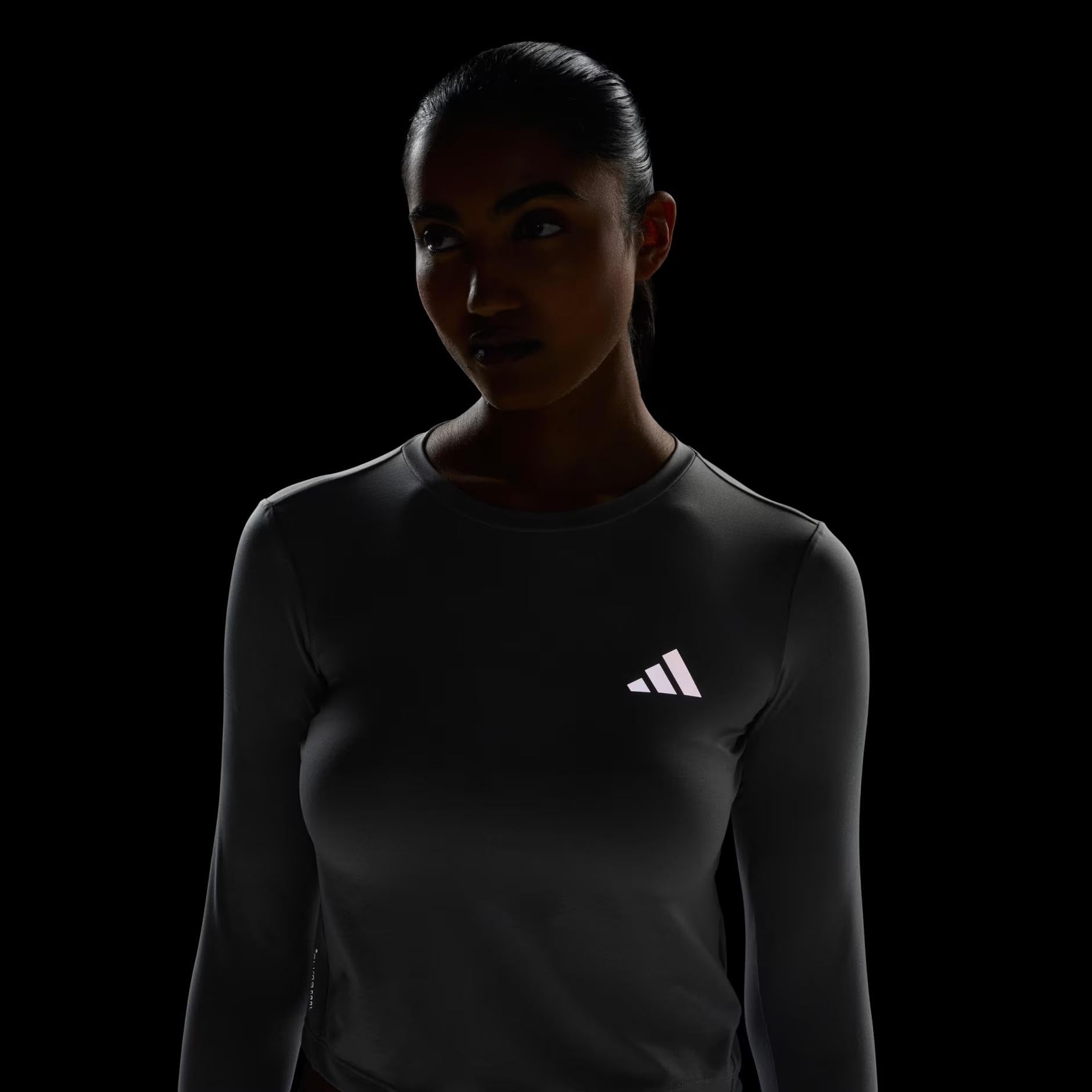 adidas dames adi365 Running Essentials Long Sleeve, medium grey heather, M