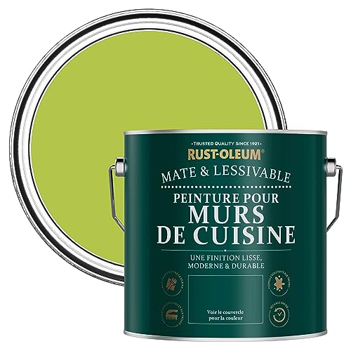 Rust-Oleum Vert Lessivable Peinture pour Murs de Cuisine, Mate - Citron Vert 2.5L
