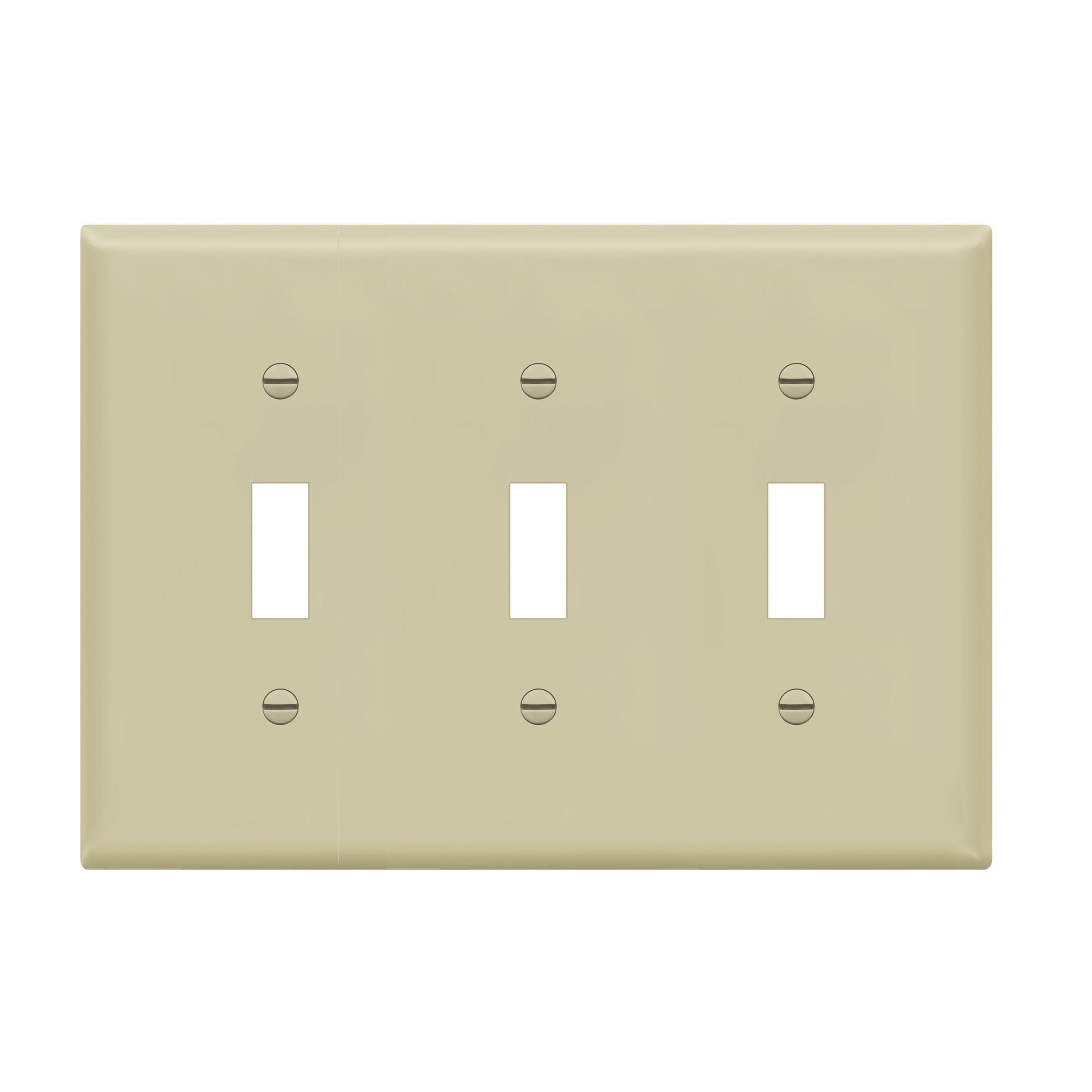 ENERLITES Toggle Light Switch Wall Plate, Gloss Finish, Size 3-Gang 4.50" x 6.38", Unbreakable Polycarbonate Thermoplastic, 8813-I, Ivory
