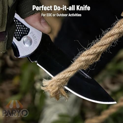 Image of PARYO Star Shield Multipurpose Knife | Compact Carbon Steel Utility Knife for Kitchen, Home & Office Use | Manual Cutting Tool for Vegetables, Fruits, Packaging & DIY Tasks (Silver, Pack of 1)