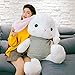 mangege Simpatico Cuscino per Dormire, Letto per Bambole, per Inviare Un Coniglio Peluche a Forma di Coniglio, Coniglio Bianco, Bambola Bianca, Coniglio con Gilet Verde, Spalla 105 cm