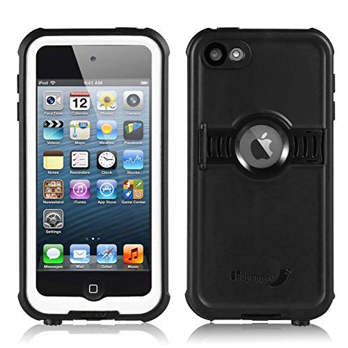 3C-Aone iPod 6/7 Waterproof Case, Waterproof Case for Apple iPod Touch 6th&7th Latest Model Generation for Boys Girls Kids, Better Shockproof Sweatproof, Kickstand for Viewing Hands Free (Black)