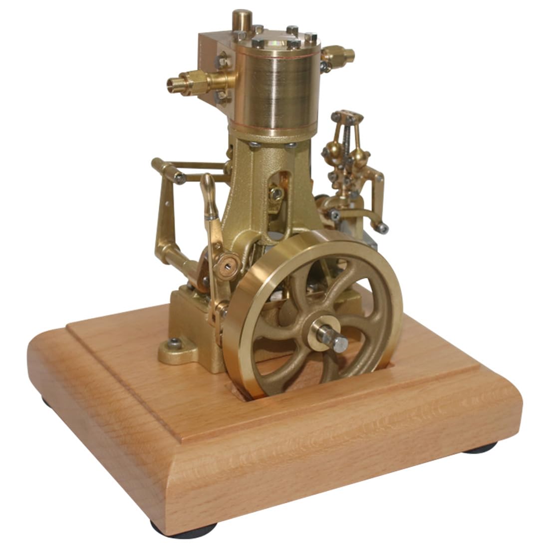 PizazzToy Dampfmaschine Bausatz Erwachsene, 1.85CC Mini-Retro-Vertikal-Einzylinder-Hubkolben-Doppelwirkungs-Dampfmaschinenmodell mit Drehzahlreduzierer