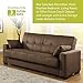 Pearington Mia Sofa Bed- Microfiber, Multi Position Bedroom, Living Room, or Office Futon Couch Sleeper and Lounger with Extra Storage under Bottom Cushion, Mocha