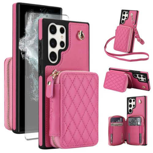 Coque Samsung S22 Ultra portefeuille à bandoulière pour garder les mains libres en voyage