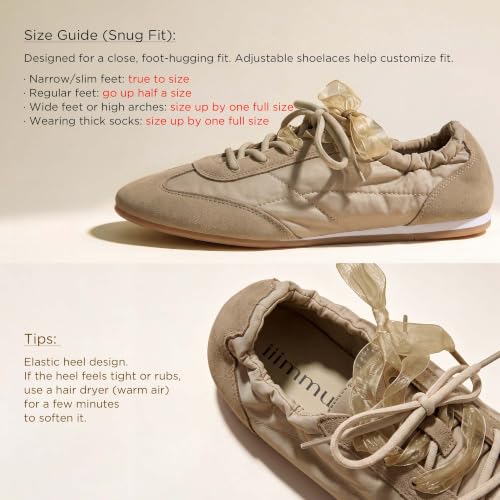 Image of iiimmu Ballet Flats Sneakers for Women Casual Walking Shoes