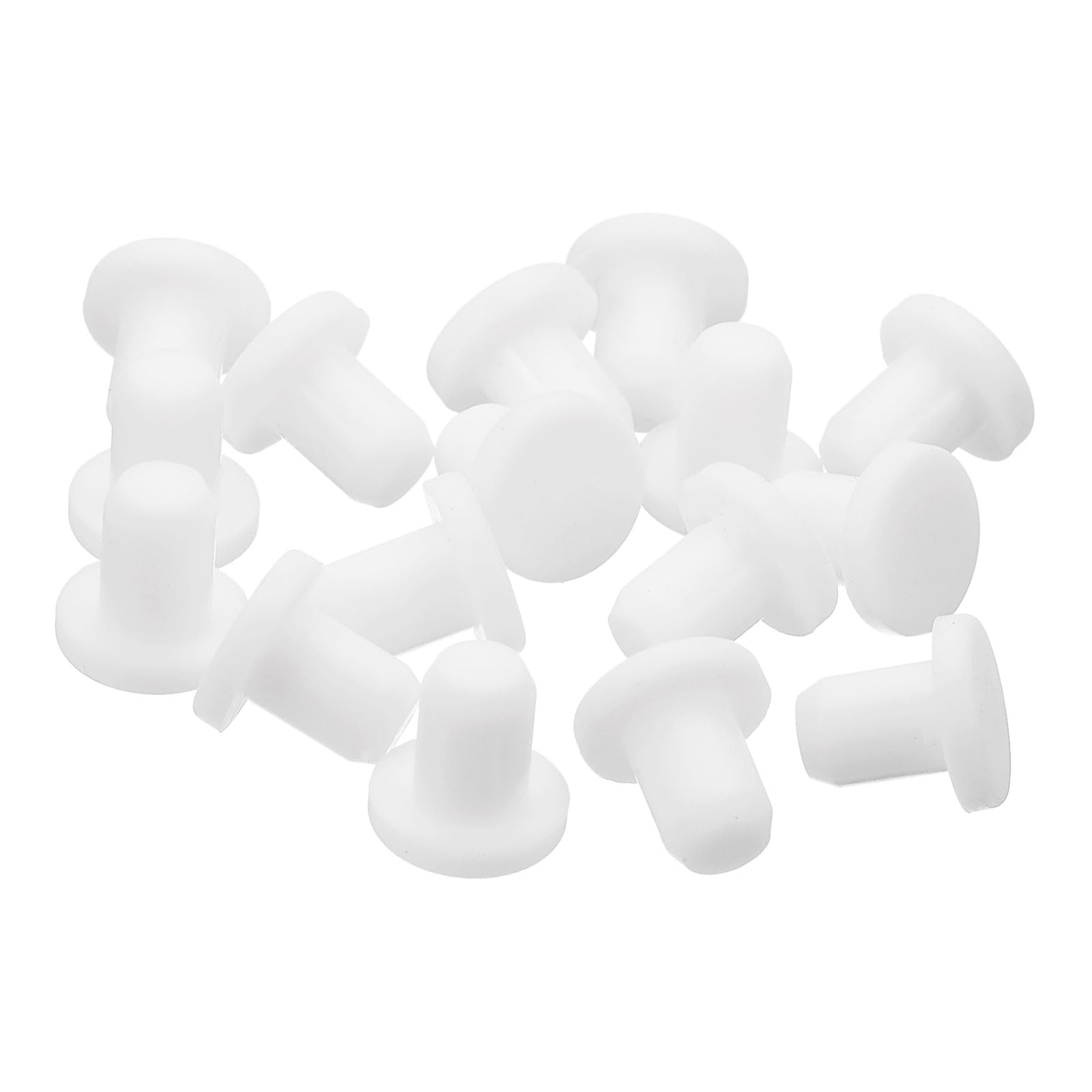uxcell 32 Pieces White Rubber Stopper, 5.8mm Plug Holes for 5.5mm/0.22" Hole