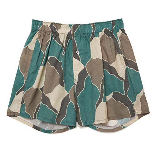 Trial Price 7 Days ONLY! 100% Organic Cotton Camo Print Boxer Shorts Underwear for Men or Camouflage Sleep Shorts for Women-Men's Boxers-Women's Lounge Shorts (Khaki Camo, Extra Large)