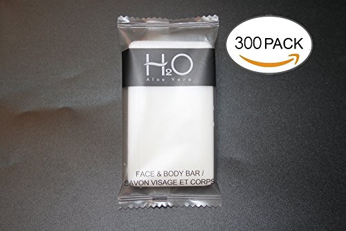H2O ECO Amenities Spa Sachet Individually Wrapped 1 ounce Cleaning Soap, 300 Bars per Case