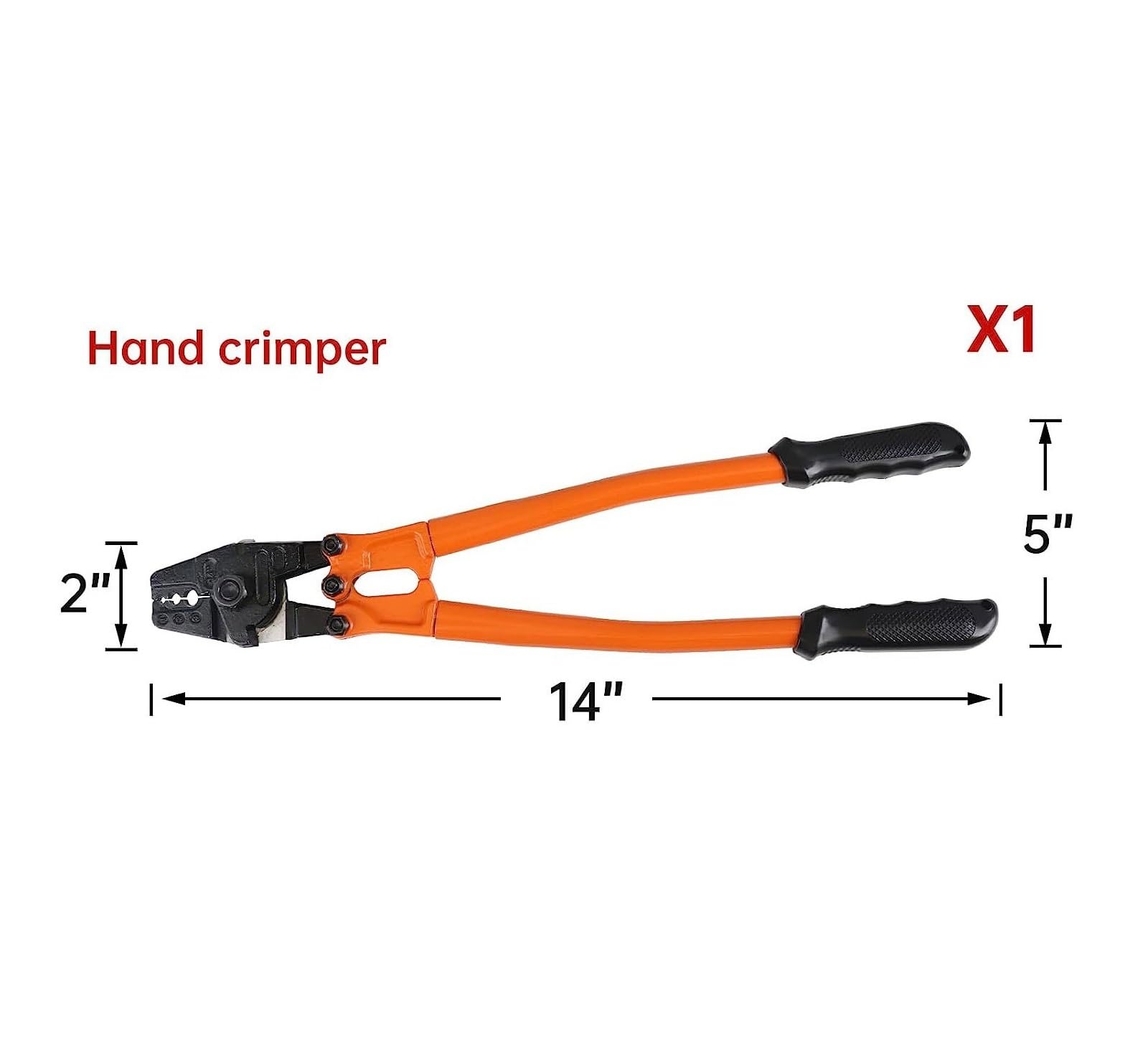 Pinza for crimpare fune metallica | Pinza da 14 pollici for pressare manicotti in rame e alluminio for cavi in ​​acciaio da 1,5-3,5 mm
