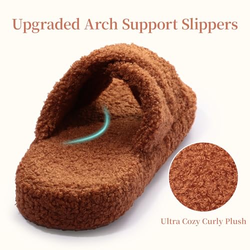 MEJORMEN Women's Memory Foam Slippers - Cozy Faux Fur Lined House Shoes, Open-Toe Non-Slip Indoor/Outdoor Slippers, Plush Fuzzy Comfort, Trendy Gift for Women4