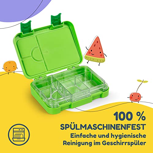 Schmatzfatz Junior Lunchbox für Kinder – Bento-Box mit herausnehmbarem Einsatz mit 4 oder 6 Fächern, auslaufsicher… – Ansicht 5
