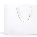 EUSOAR Large Gift Wrap Bags in Bulk, 3 Pack 12.5x4.5x11 inches White Paper Bags with Handles, Heavy Duty Totes for Wedding, Grocery, Boutique, Retail, Business, Party Favors, Birthdays