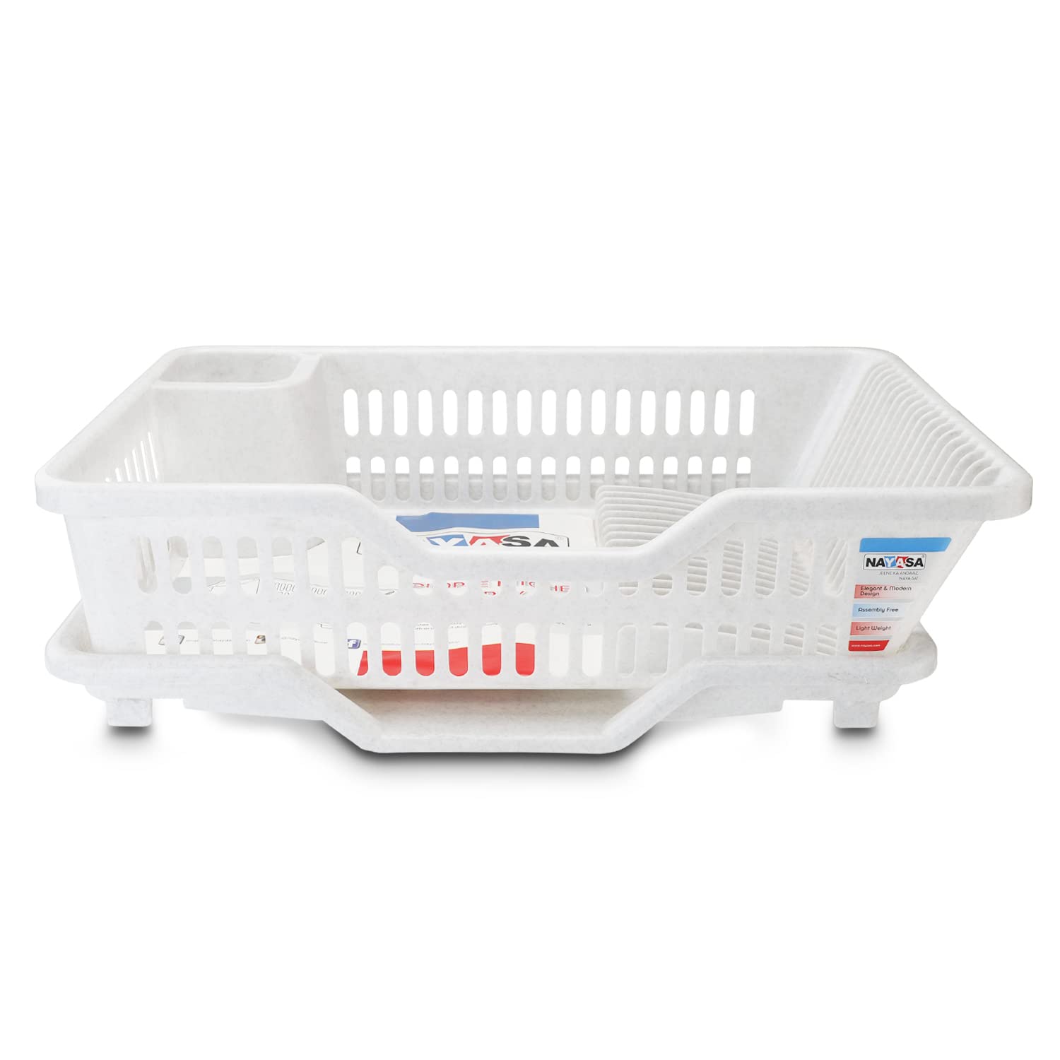 Nayasa Plastic Dimple Kitchen Tray Small | Utensils Drying Rack For Kitchen With Tray | Dish Stand | Cutlery Holder | Strong & Durable | Ideal For Home & Kitchen | White (B0C1H1PQXX) Amazon Price History, Amazon Price Tracker