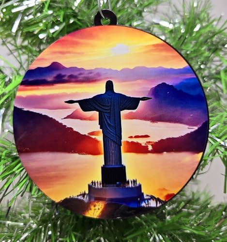 Estátua do Cristo Redentor no Rio Ornamento de Natal - Cristo Red...