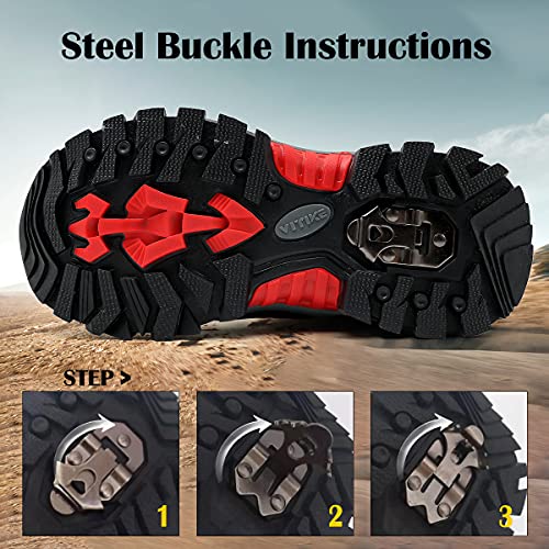 Vituofly Boys Hiking Boots Kids Warm Winter Snow Boots Girls Hiking Shoes Outdoor Adventure Trekking Shoes Anti-Skid Sneakers Steel Buckle Durable Comfortable Red Size 7.5 #TOP5