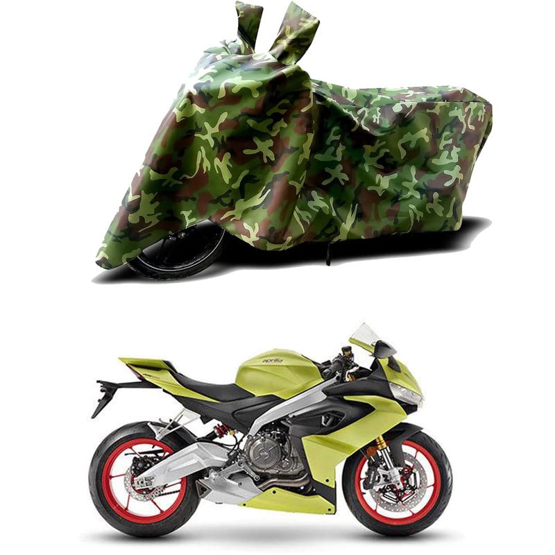 Image of 100% Water Resistant Bike Scooty Two Wheeler Body Cover Compatible for Aprilia RS 660 STD /UV-Rays /Heat Protection /Birds Dropping /Scratchproof /Dust Proof /Waterproof /All Varient[Green MJ]