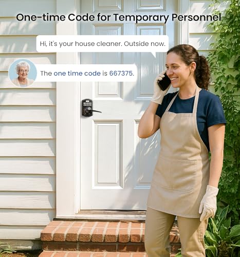 Image of Veise Keypad Door Lock with Handle, Keyless Entry for Front Door & Bedroom, Electronic Lock with Code, Auto-Locking, Easy Installation, Passage Mode, Matte Black