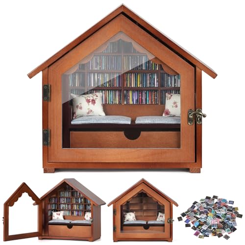 Anxiety Bookshelf 300 Pcs Mini Books Anxiety Bookcase Mini Book Shelf