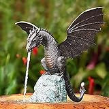 bronze gartenfiguren Hohe Qualität. Exquisite Bronze-Brunnendekoration besteht aus Harz, sehr passend für Garten, Terrasse, Brunnenmitte oder Schwimmbaddekoration.Bronze Drache Farbbrunnen Dekorative Kunstwerk