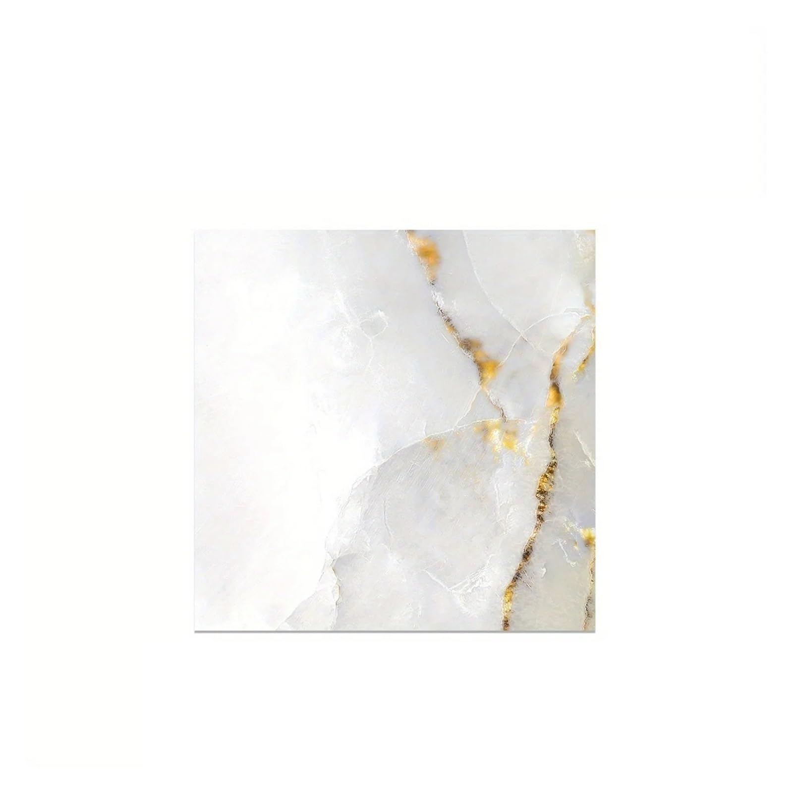 Stick On Tiles 12PCS White Marble Gold Cracked Pattern Thickened Crystal Tile Stickers Moisture Resistant Waterproof Scratch Resistant Self-Adh(SJ-ADLS(12P30) 001-CC)