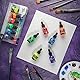 Mont Marte Acryltusche Superior, 6pc x 20ml, Fluoro-Acryl-Tinten Farben, Für feine Details und Farbwaschungen, ideal für Airbrush, Gießkunst, Scrapbooking und Tuschezeichnen