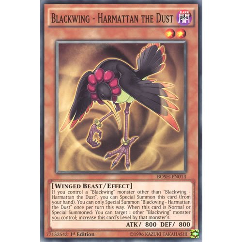 YuGiOh BOSH-EN014 1st Ed Blackwing - Harmattan the Dust Common Card - ( Breakers of Shadow Single Card )