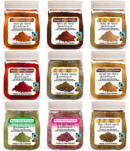 Image of Parag Fragrances Chandan Dhoop Powder for Pooja, Hawan, Home Fragrance and Dhoop / 250 Gram Pack /with Plate and Cone Maker