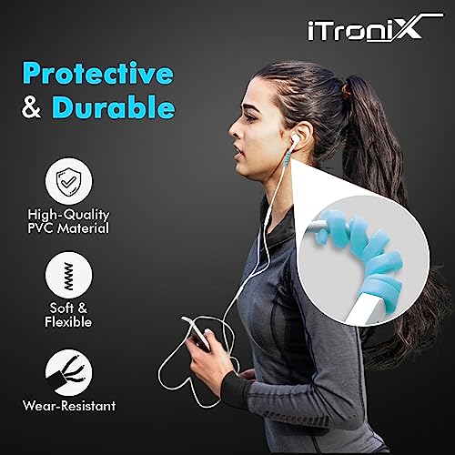 Image of iTronix 8 Pieces Mobile Charging Cables & Earphones Wire Protector (Pack of 8) Multicolor