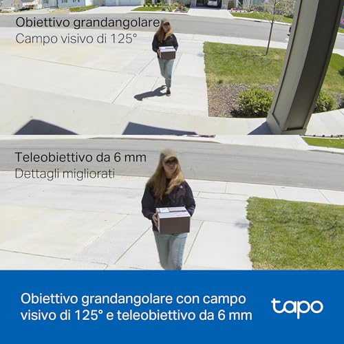 Tapo C246D Telecamera WiFi Esterno Doppio Obbiettivo(3MP+3MP), Pan/Tilt, Visione Notturna a Colori, Notifiche AI Persone/Animali Domestici/Veicoli/Bimbi, Tracciamento Smart, IP65, 2 Views in 1 Schermo - Immagine 4