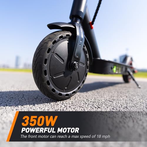 Electric Scooter– 21 Miles Long Range, 350W Motor Electric Scooter Adults, 18 MPH Max Speed, Braking System & 8.5” Pneumatic Tires, Foldable Lightweight Scooter for Commuting & Campus Use — view 3