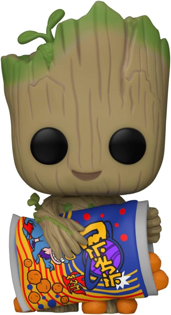 POP! Marvel: Guardians of The Galaxy - Groot - 1/6 Odds for Rare Chase Variant with Cheese Puffs - Groot Shorts - Collectable Vinyl Figure - Gift Idea - Official Merchandise - for Kids & Adults