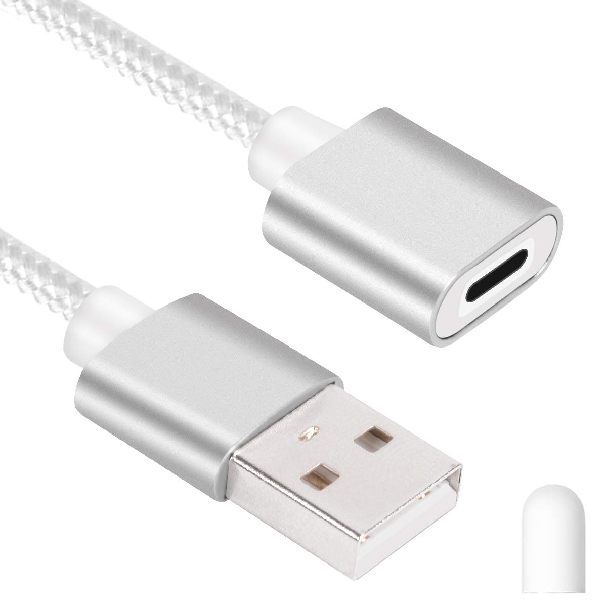 CoBakCoBak Charger Cable for Apple Pencil - Charging Adapter Cable for Apple Pencil, Female to Male Adapter Extension Cable, 3 Feet, White