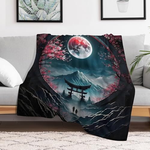 Couverture polaire sérénité au clair de lune sakura 130x150cm - 3
