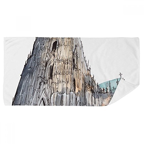 Serviette de bain cathédrale de Cologne multicolore 35x70cm douce