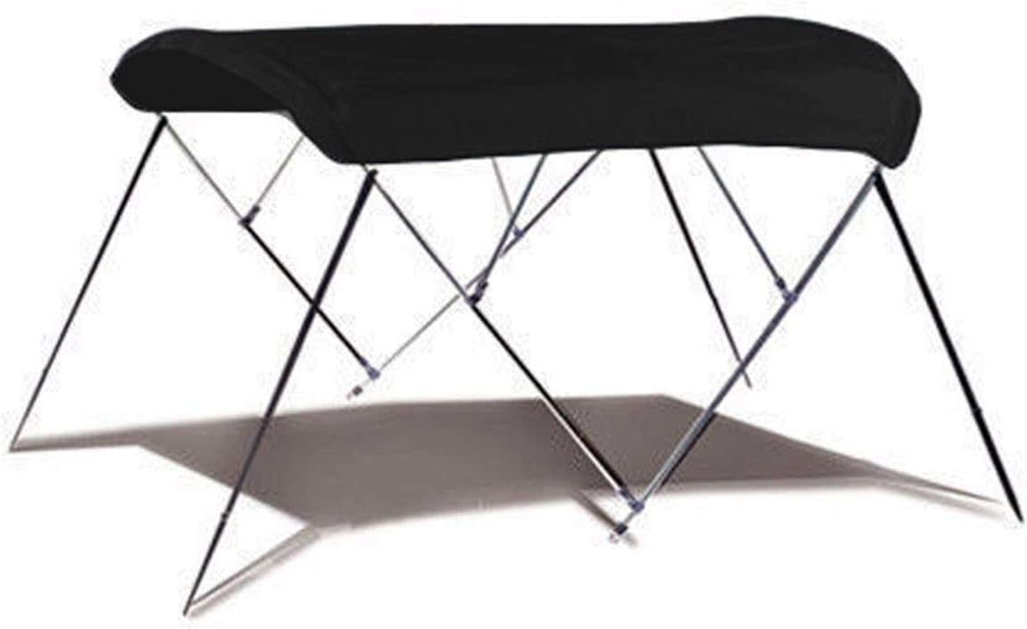 7.6 oz Black 4 Bow Round Tube Boat Bimini TOP Sunshade Compatible for Hurricane SUNDECK Sport SS 187 O/B W/Bimini TOP Upright 2011-2013