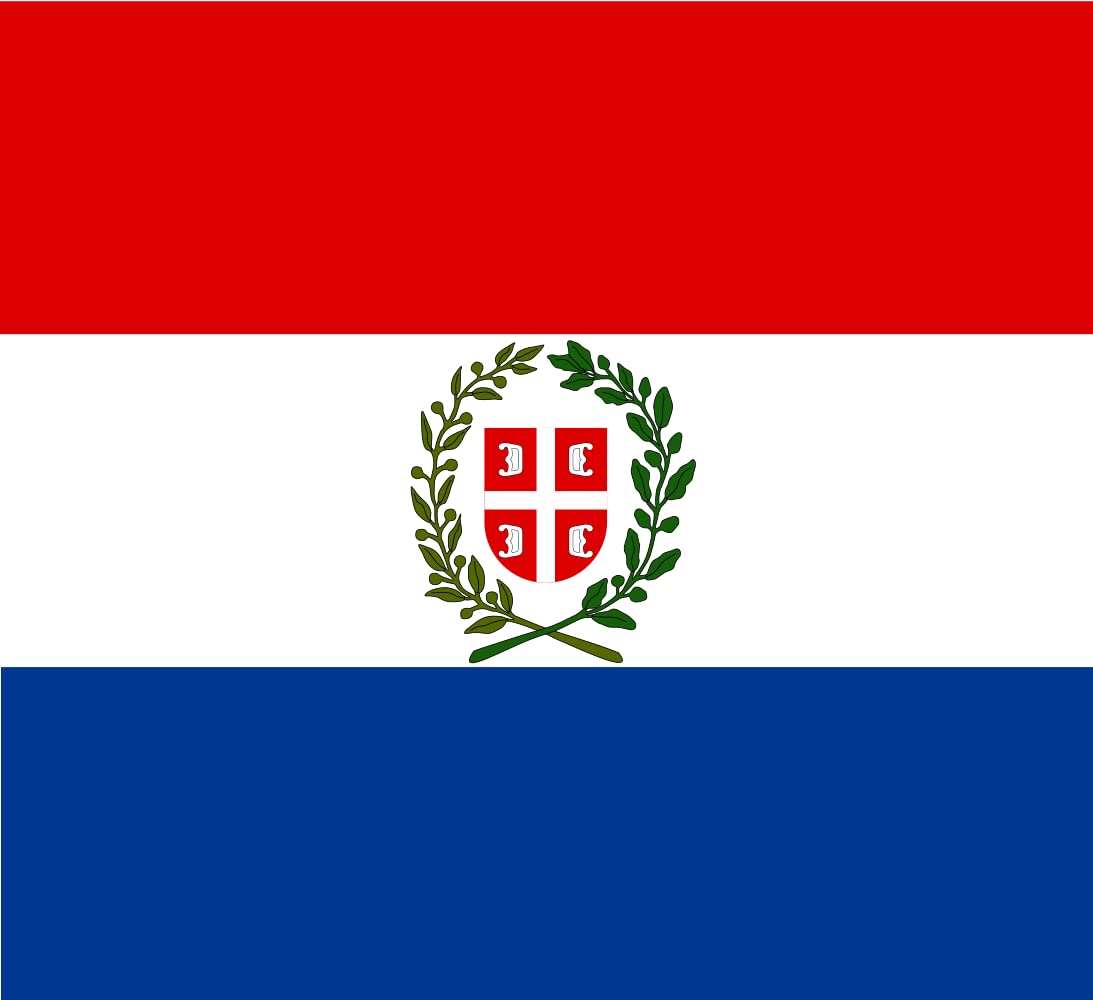 Drapeau Serbie 1835 grand format avec oeillets pour mât extérieur résistant