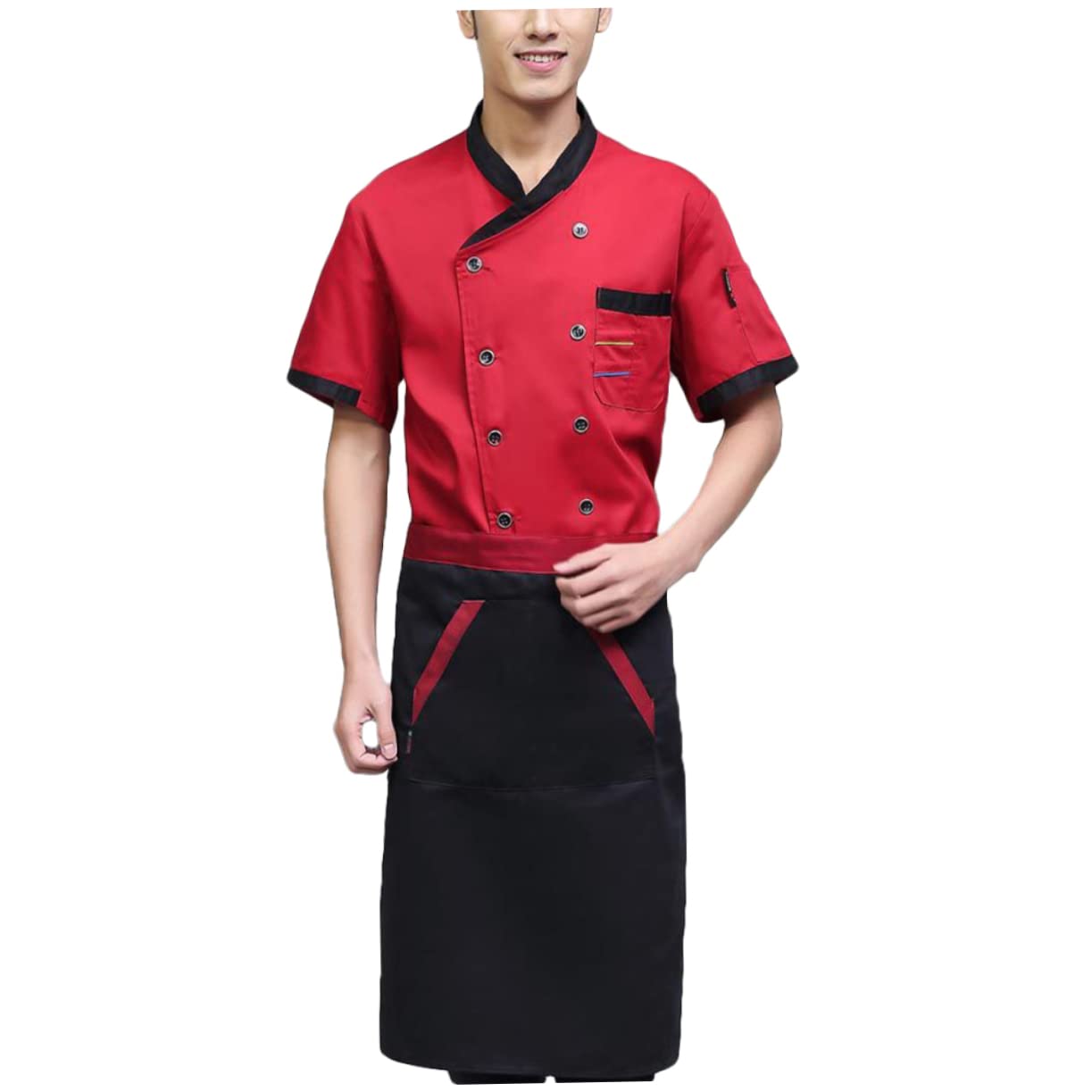 COSMEVIVI Chef Shirts for Women Catering Jackets Breathable Durable Short Sleeve