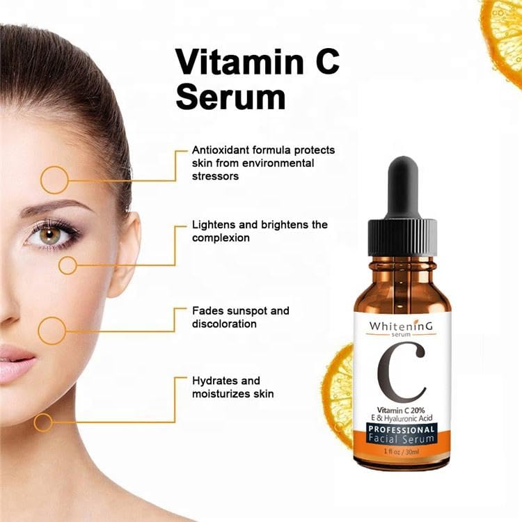 Vitamin C Serum for Face with Hyaluronic Acid & Vitamin E – Brightening, Hydrating & Moisturizing Facial Serum for Radiant, Even-Looking Skin – Lightweight, Non-sticky,1 Fl. Oz - Image 5