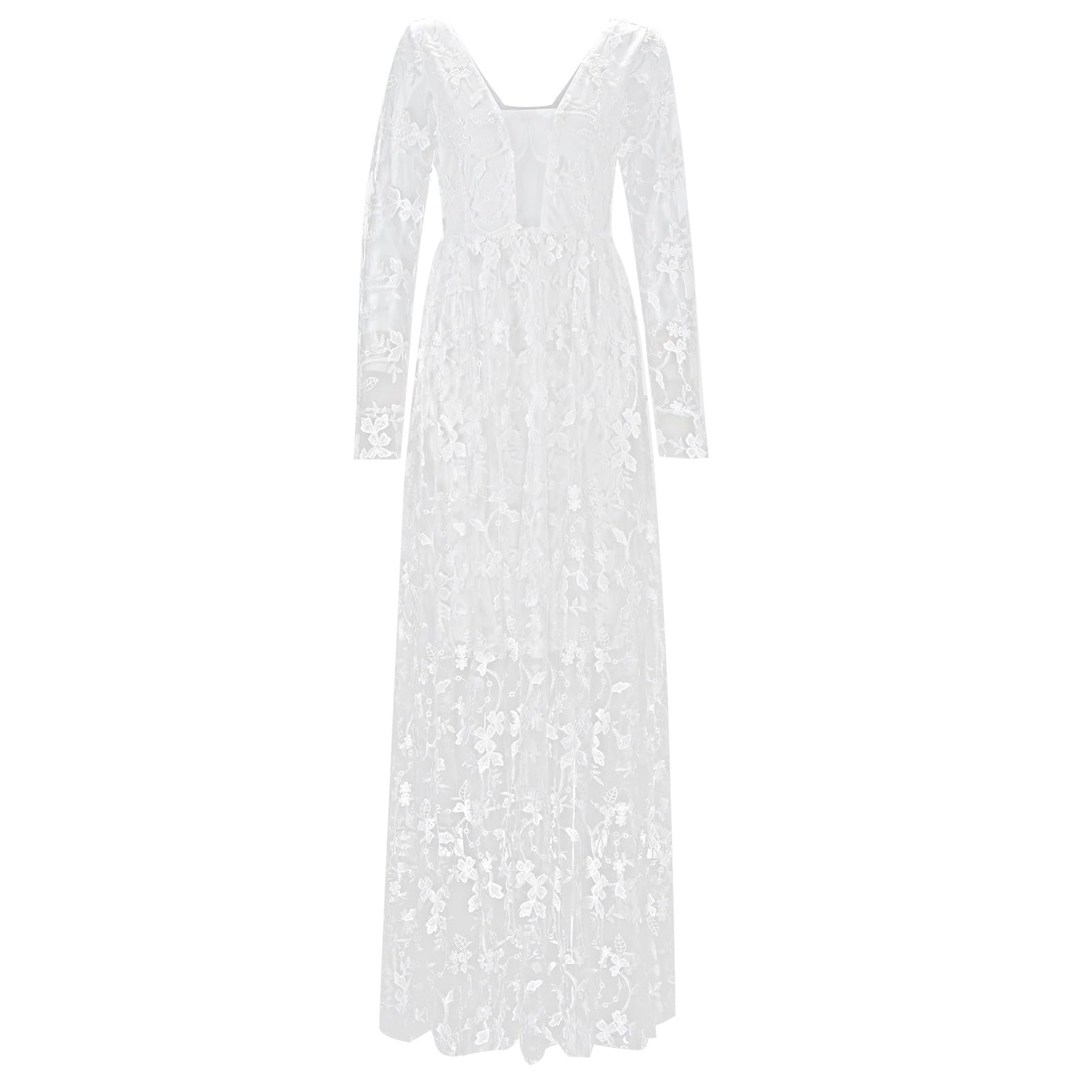 Générique Robe Ete Femme Chic et Elegantde mariée pour Femme Sexy en Dentelle Coupe Basse à Manches Longues Robe Ete Femme Chic et Elegantde Vacances Robe Ete Femme Chic et Elegantde dîner Robe