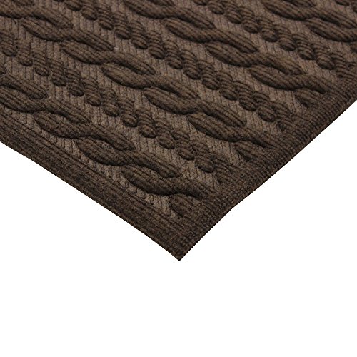 JVL Knit Design Scraper Braided Door Mat, Brown, 45 x 75 x 1 cm, 45 x 75 cm (Rectangular) - Image 2