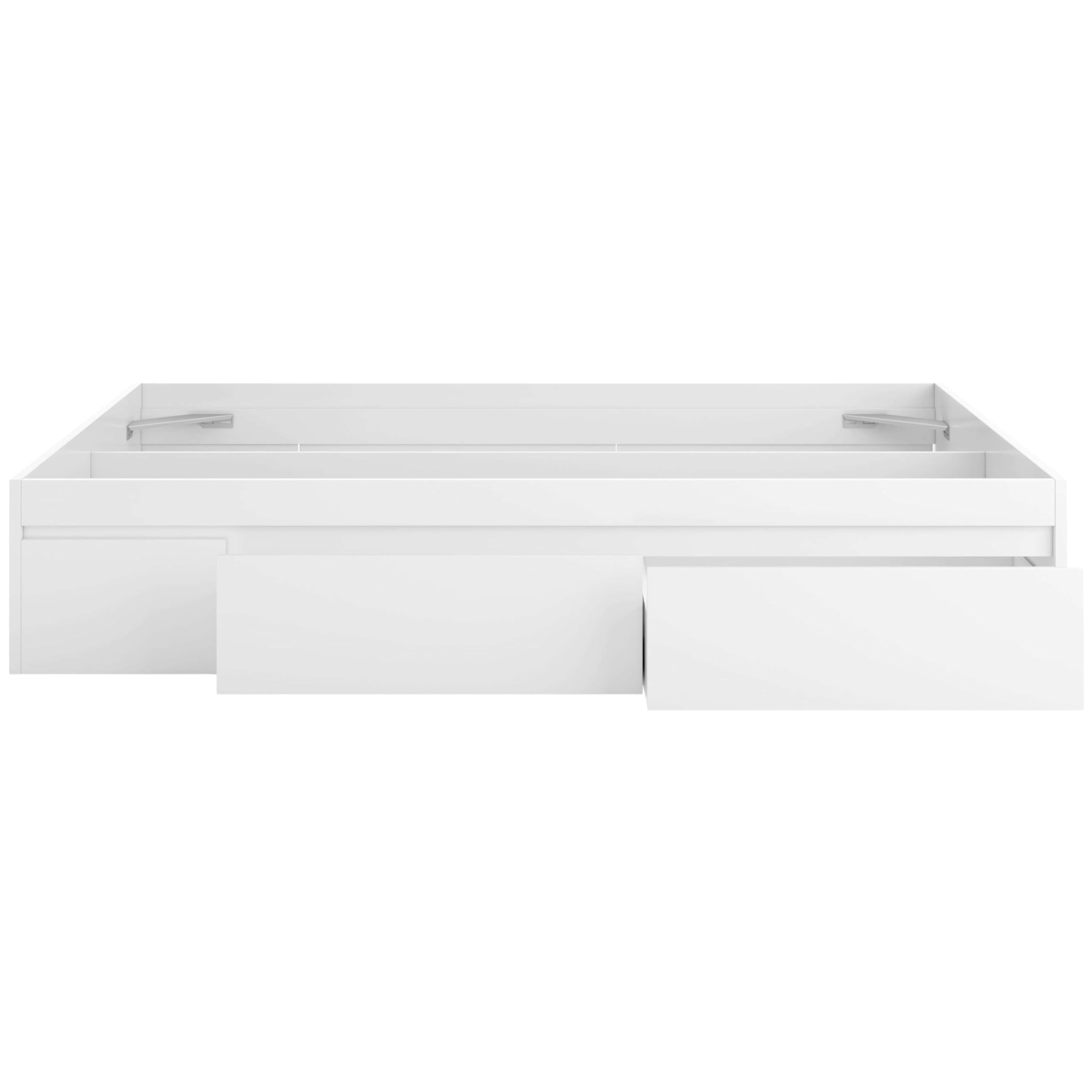 Habitdesign Estructura Cama Matrimonio con 4 Cajones, 156x196x37 (AnchoxFondoxAlto-en cm), Estructura Cama Doble Color Blanco Artik, Modelo Kendra (Sin Somier)