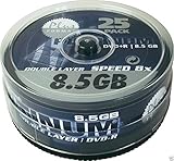 dvd double layer rohlinge preis Kratzfest 25 Stück Platinum DVD+R Double Layer 8,5 GB 240 Minuten