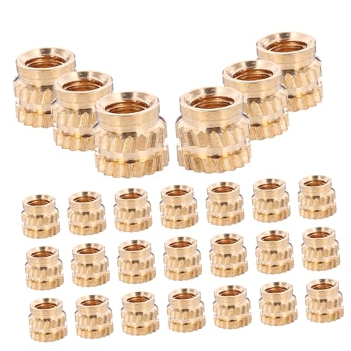 GLEAVI 100pcs Threaded Insert Nut Knurled Heat Set Inserts Female Thread Brass Embedment Nuts for Printing