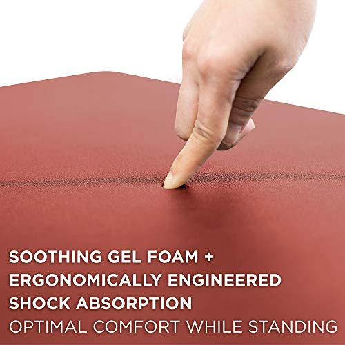 Image of Mount-It! Standing Desk Floor Mat | Red Standing Comfort Mat for Standing Desk, Home, Office, Kitchen, Garage | Anti-Slip Washable Surface| 18 inchx22 inch | Rubberized Gel Foam